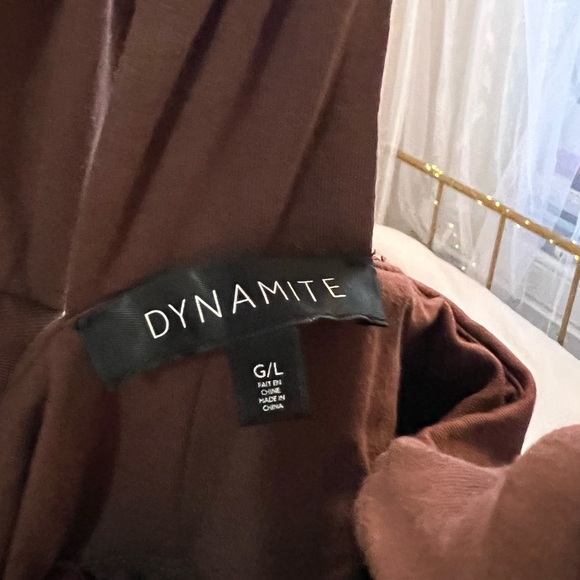 Dynamite Brown, One-Shoulder, midi length  dress - Picture 3 of 4